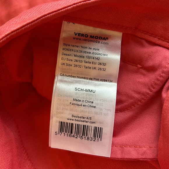 Vero Moda Jeans. Pink Denim. Wonder Jegging. Size 28. 
New with tags. - Picture 6 of 10